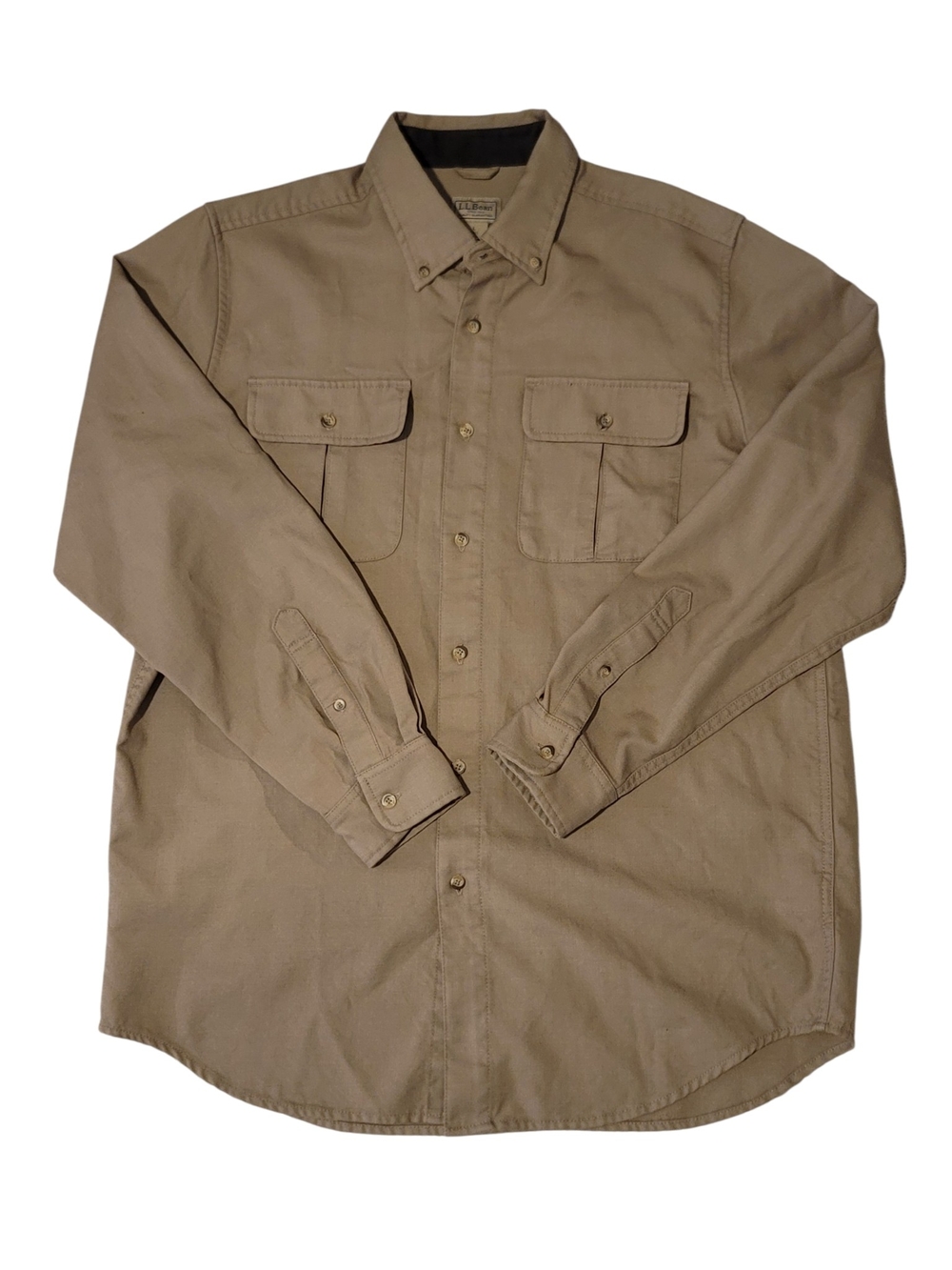 L.L. Bean Men's Long-Sleeve Button-Down Shirt - Khaki